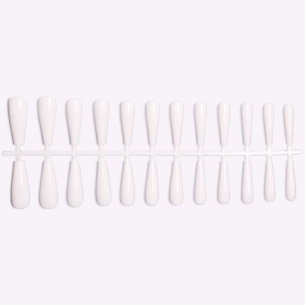 

24pcs Solid Fake Nail & 1sheet Tape & 1pc File, White