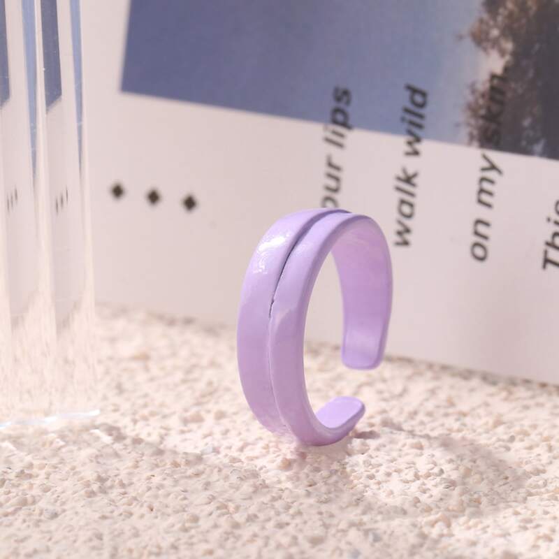 

1pc Simple Cuff Ring, Purple