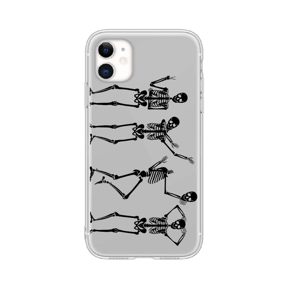 

Skeleton Print Phone Case, Black and white