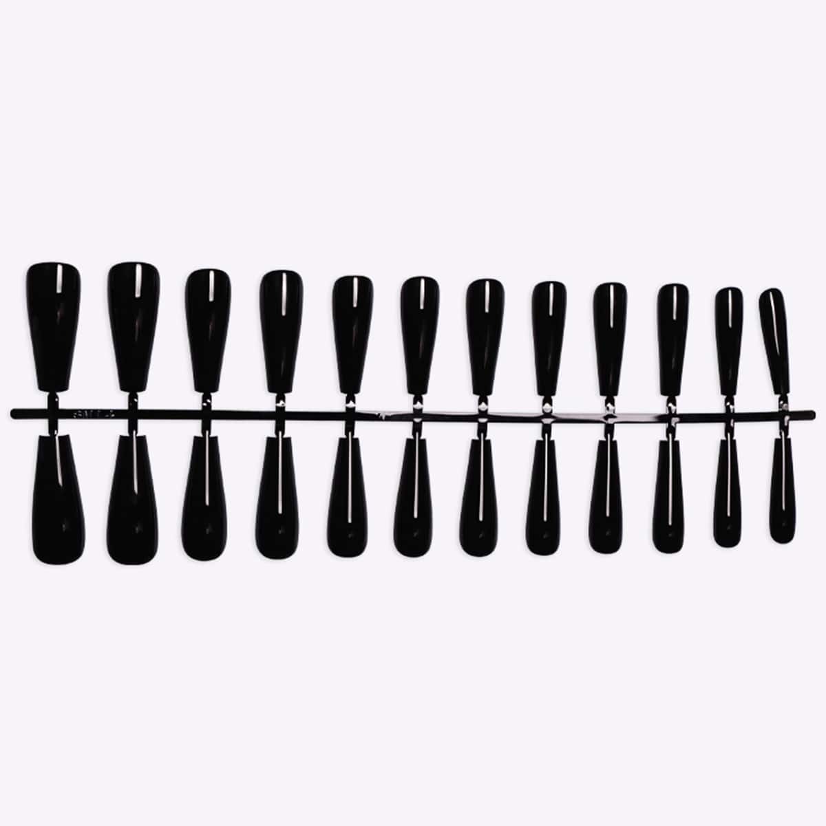 

24pcs Solid Fake Nail & 1sheet Tape & 1pc File, Black