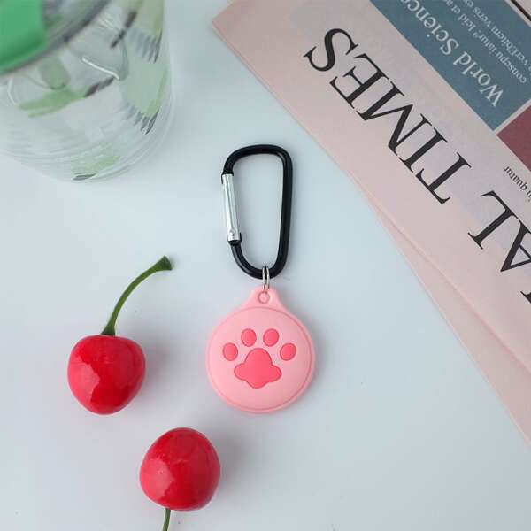 

Cat Paw Pattern Silicone Case for Apple Airtag, Pink