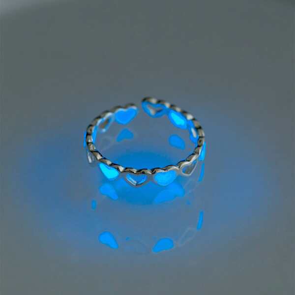 

Hollow Out Heart Design Luminous Ring, Silver