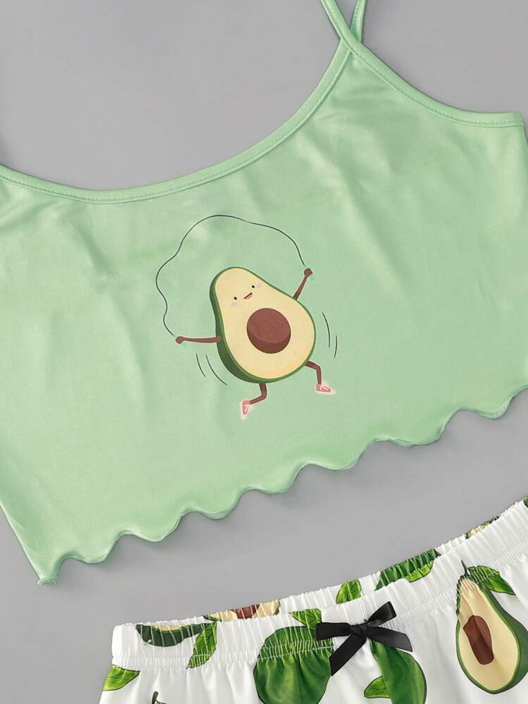 Snug Zone Scallop Trim Cartoon Graphic PJ Set / Pajama Set - Multicolor - View 5