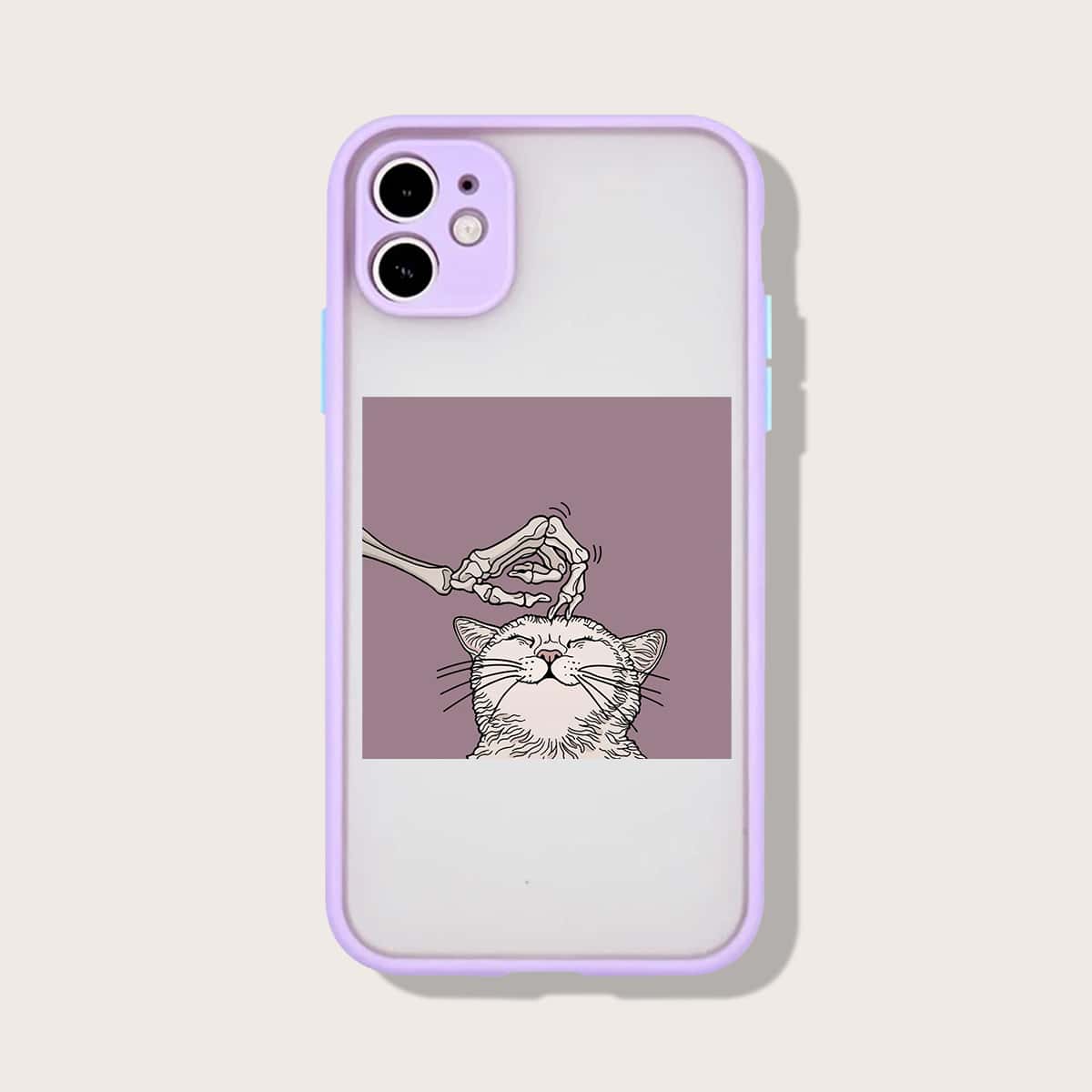 

Cat Graphic Phone Case, Purple