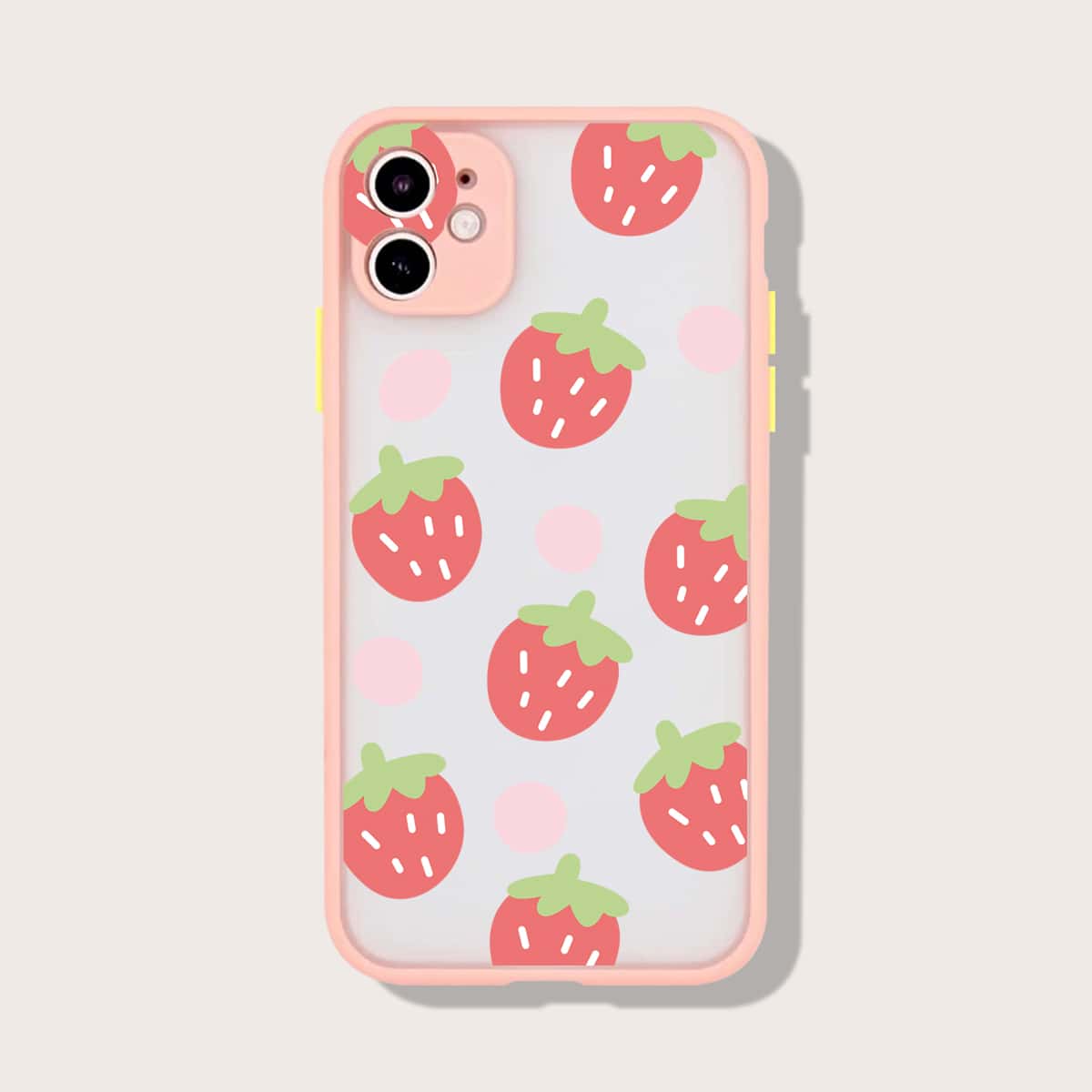 

Strawberry Print Phone Case, Pink