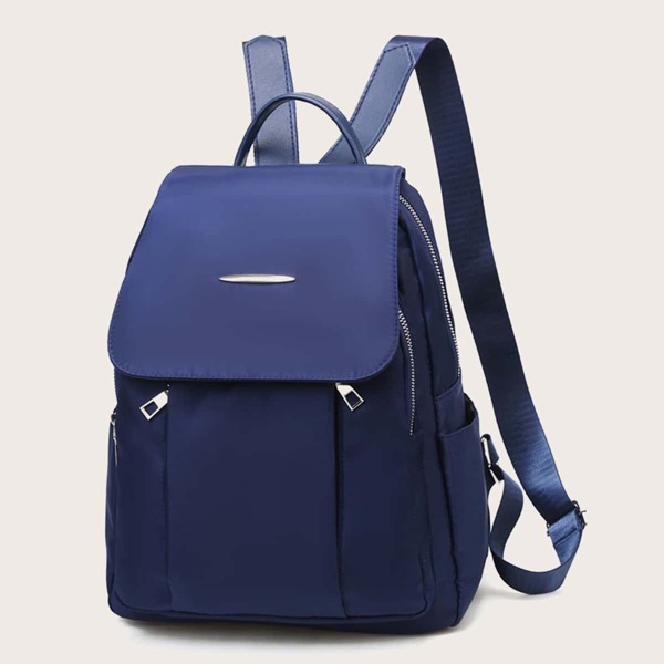 

Zip Front Flap Backpack, Blue