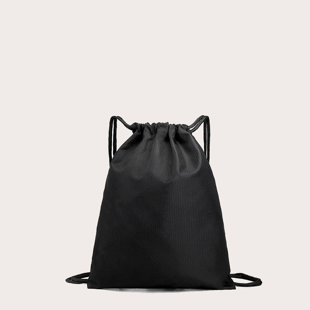 

Solid Drawstring Backpack, Black