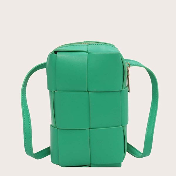 

Minimalist Braided Crossbody Bag, Green