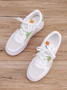 Sneakers mit Mesh Einsatz - Weiss - Übersicht 2
