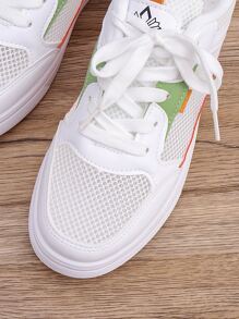 Sneakers mit Mesh Einsatz - Weiss - Übersicht 3