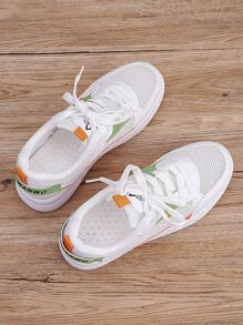 Sneakers mit Mesh Einsatz - Weiss - Übersicht 4