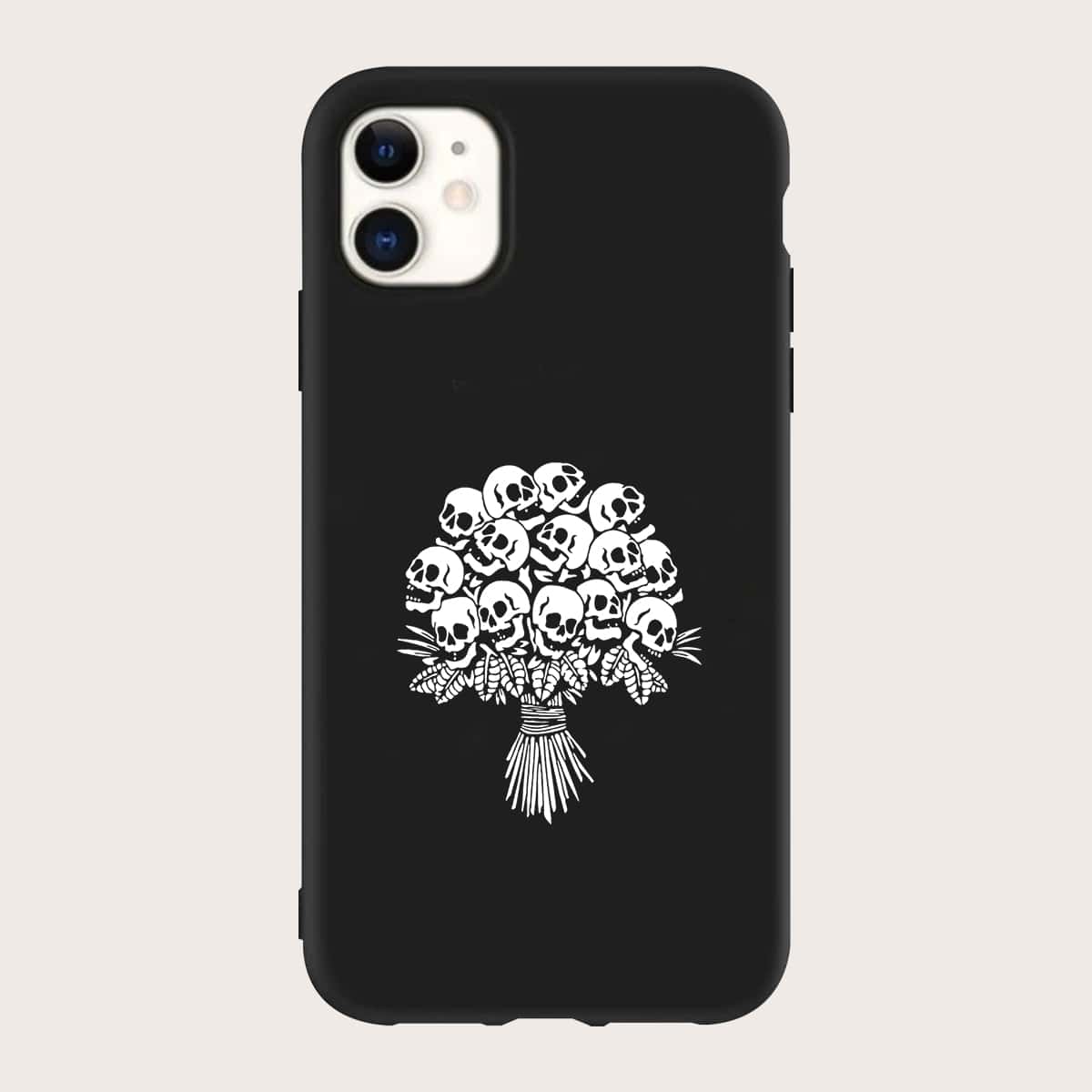 

Skull Graphic Phone Case, Black