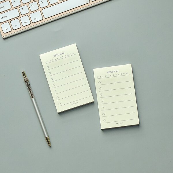 

1pc Weekly Plan Sticky Note, Beige
