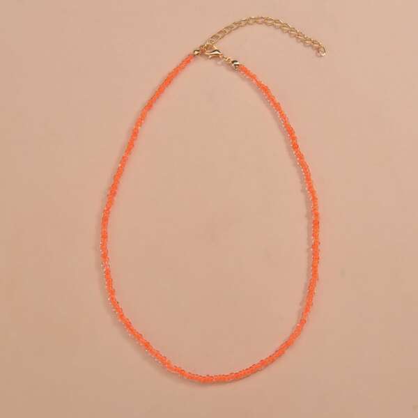 

Bohemian Beaded Necklace, Orange