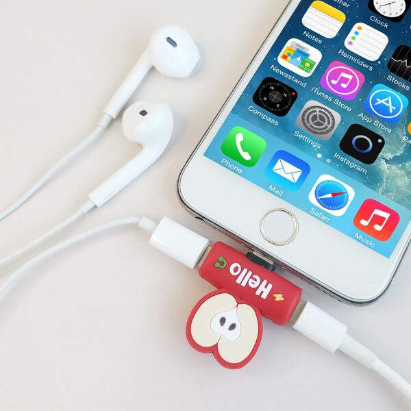 

Cartoon Apple Audio Adapter, Multicolor