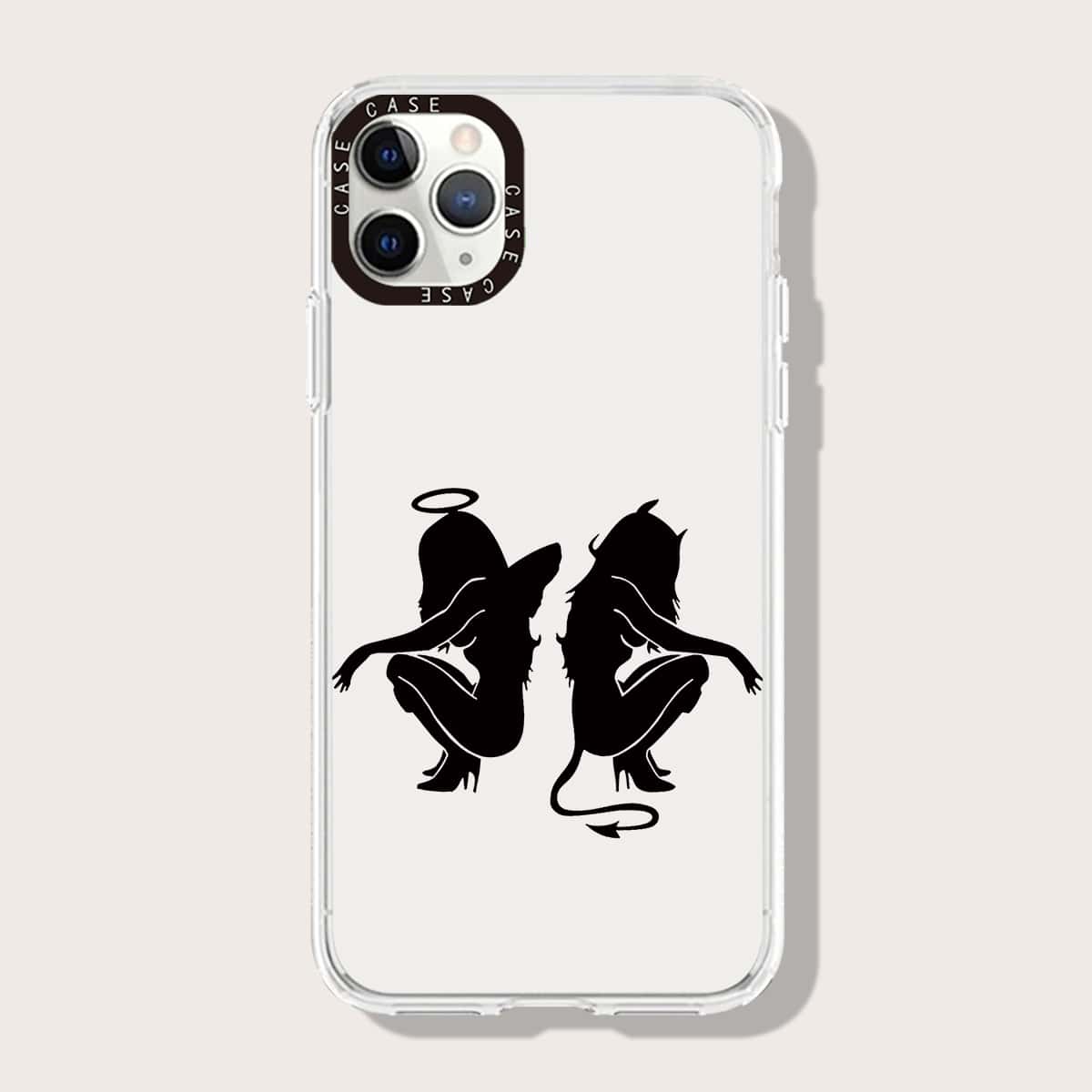 

Figure Print Phone Case, Black