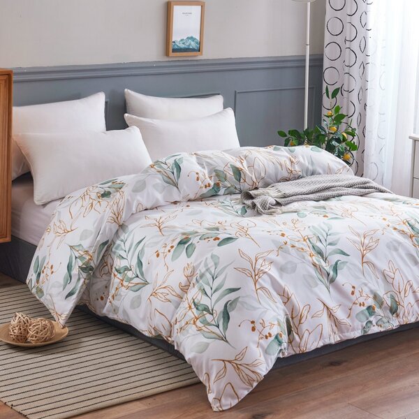 

Plant Print Duvet Cover Without Filler, Multicolor