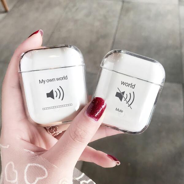 

2pcs Letter Graphic Clear Clear Case For Airpods