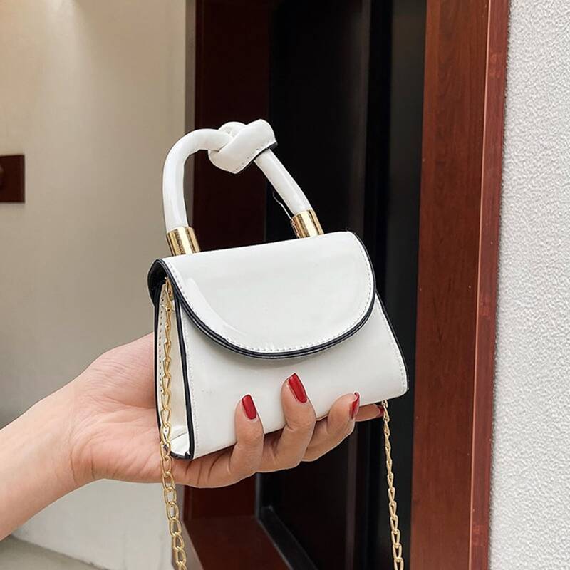 

Solid Mini Satchel Bag, White
