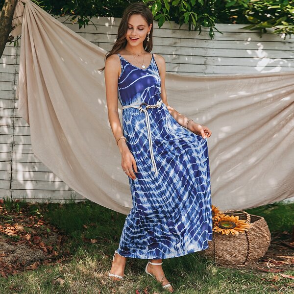 

Tie Dye Cami Dress Without Belt, Multicolor