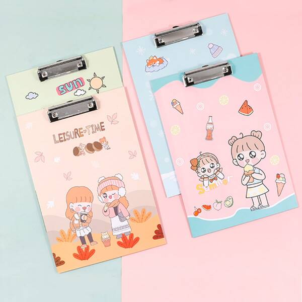 

1pc Cartoon Graphic Random Clipboard, Multicolor