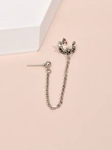 1入組圓球裝飾耳環 - 銀色 - 查看 2