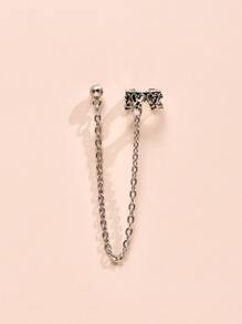 1入組圓球裝飾耳環 - 銀色 - 查看 3