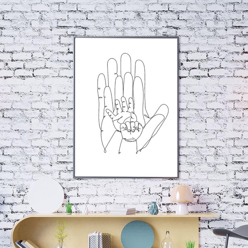 

Hand Print Unframed Painting, White