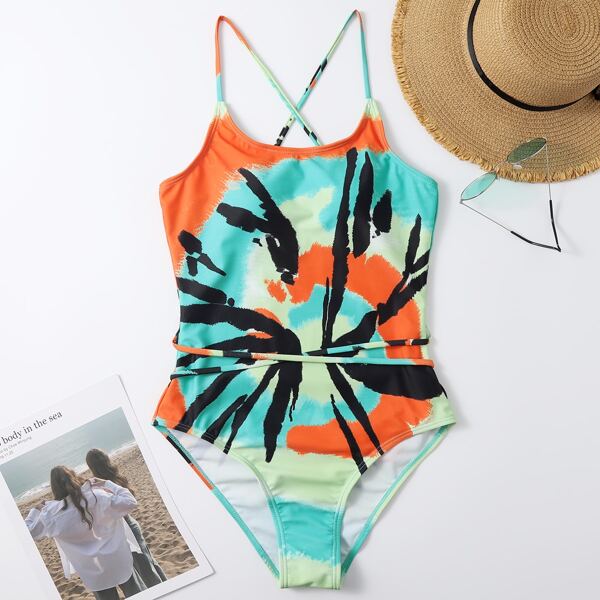 

Tie Dye One Piece Swimsuit, Multicolor