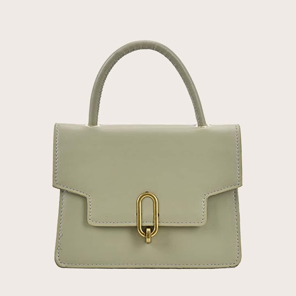 

Minimalist Flap Satchel Bag, Green