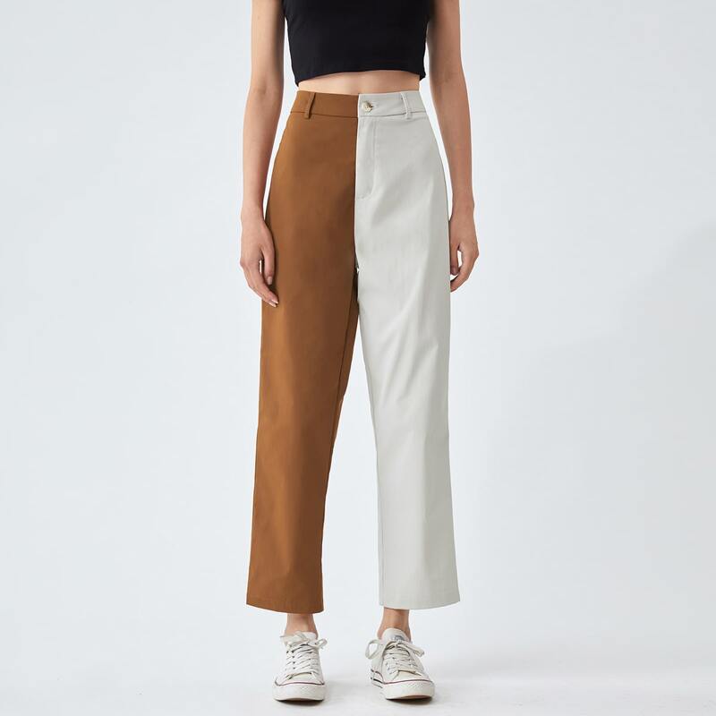 

Two Tone Straight Leg Pants, Multicolor