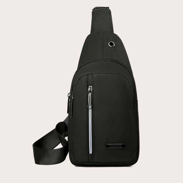 

Men Minimalist Sling Bag, Black