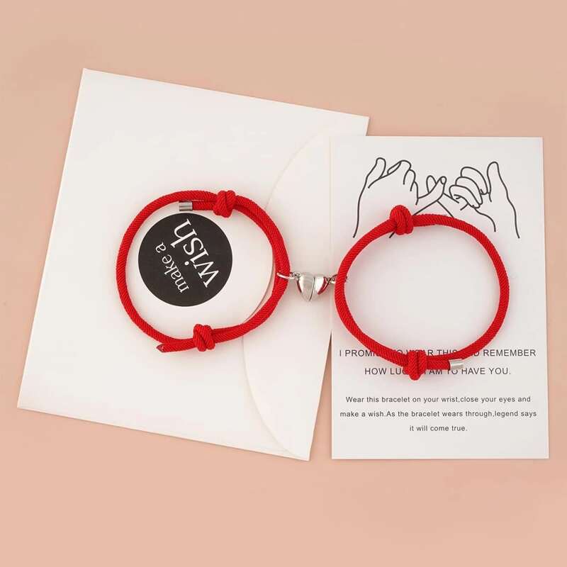 

2pcs Couple Rope Bracelet, Red