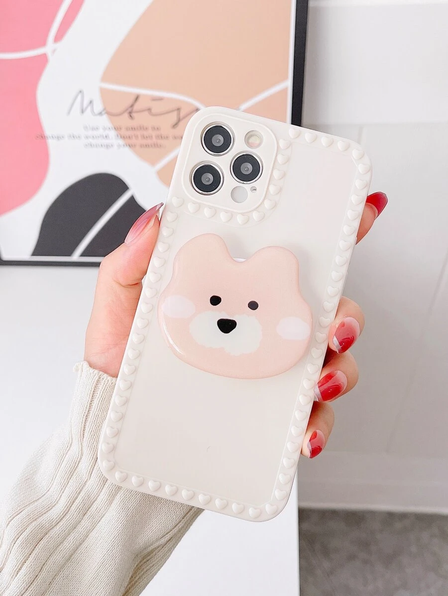 Vỏ điện thoại chắc chắn với giá đỡ điện thoại bật lên - Màu be - Xem 1