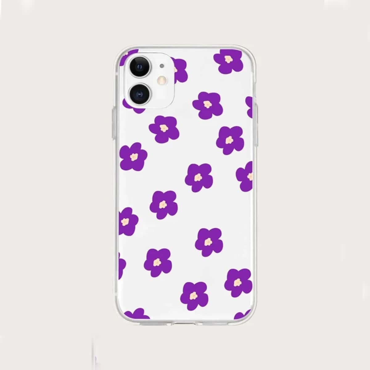 

Floral Print Phone Case, Purple
