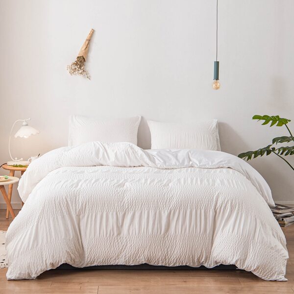 

Solid Color Duvet Cover Set Without Filler, White