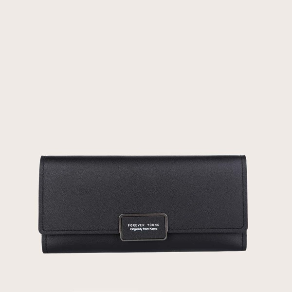 

Letter Graphic Fold Over Purse, Black