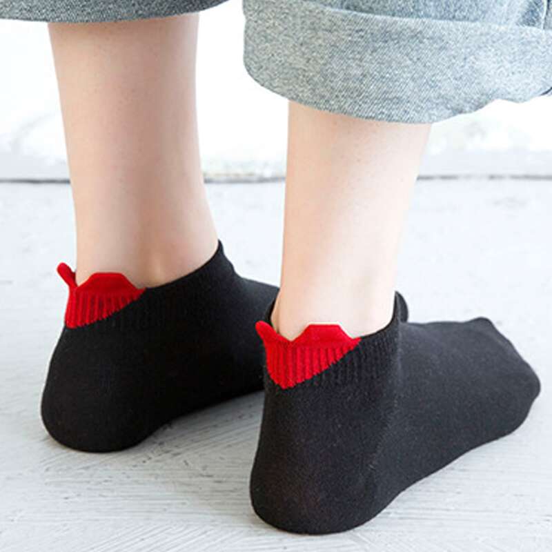 

Heart Ankle Socks, Black