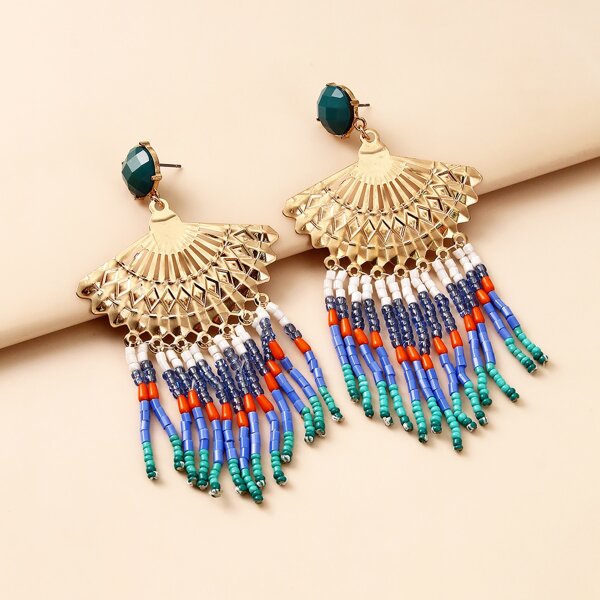 

Seed Bead Drop Earrings, Multicolor