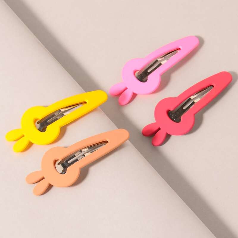 

4pcs Rabbit Hair Clip, Multicolor