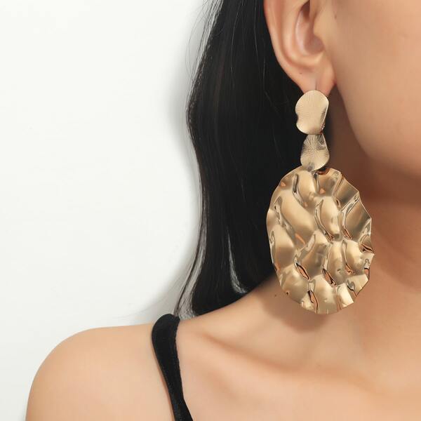 

Geometric Metal Earrings, Gold