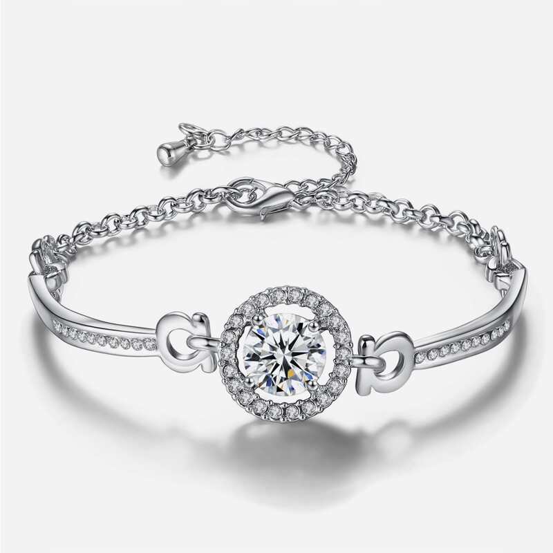 

Rhinestone Charm Bracelet, Silver