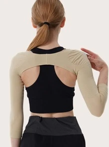 Sun Protective Anti UV Body Shaping Arm Sleeve - Beige - View 1