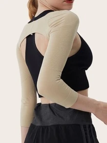 Sun Protective Anti UV Body Shaping Arm Sleeve - Beige - View 5