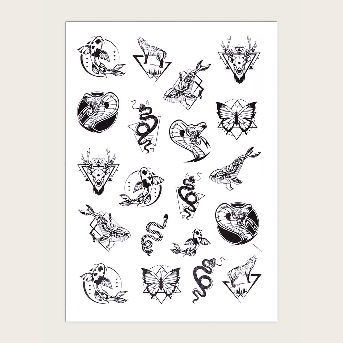 

1sheet Snake Pattern Nail Art Sticker, Black