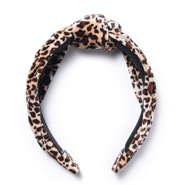

Leopard Knot Hair Hoop, Coffee brown