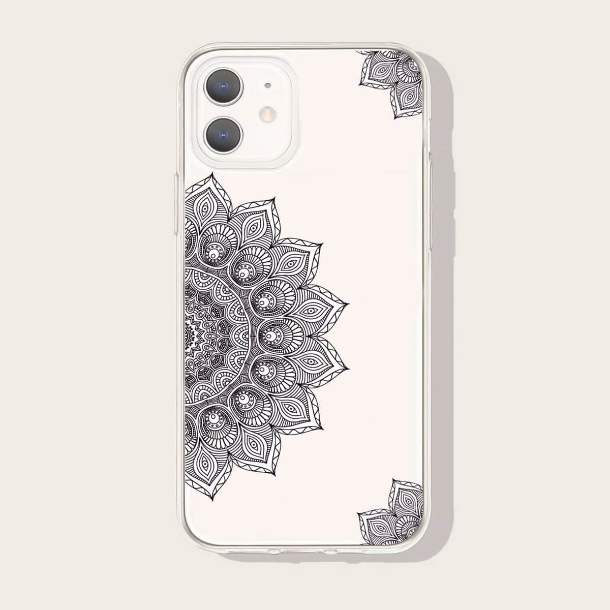 

Mandala Graphic Phone Case, Clear