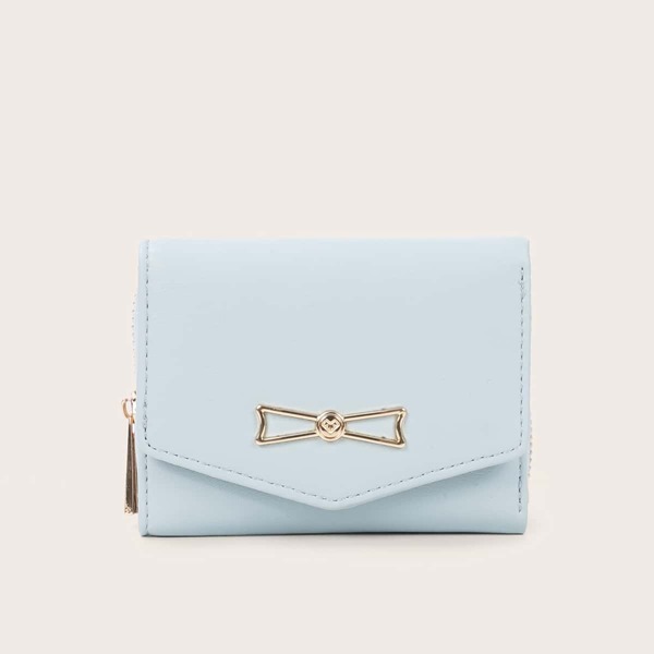 

Bow Decor Fold Over Small Purse, Blue