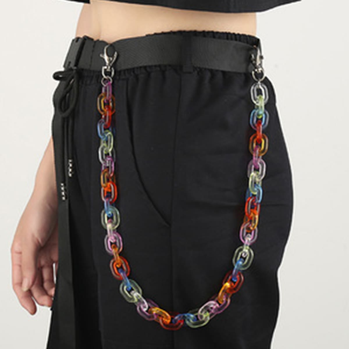 

Color Block Pants Chain, Multicolor