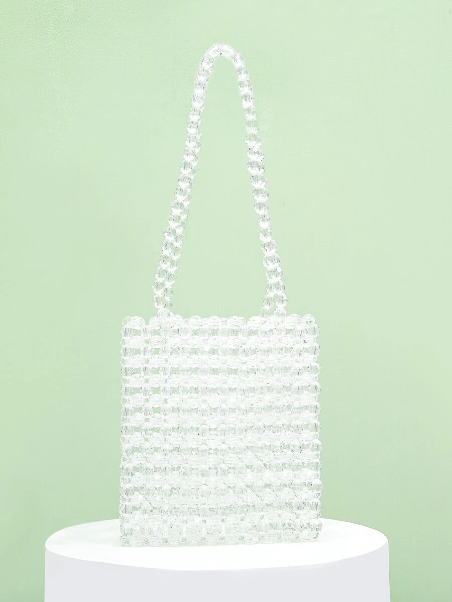 Beaded Shoulder Bag - Clear - View 1